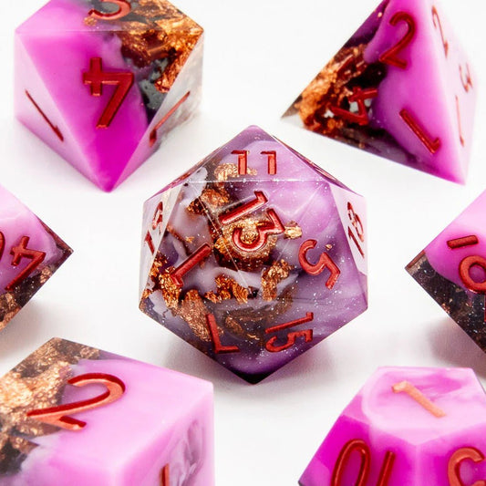 Copper Haze | Sharp Edge Dice | 7 Piece Set - Tabletop Dominion - We Print Miniatures