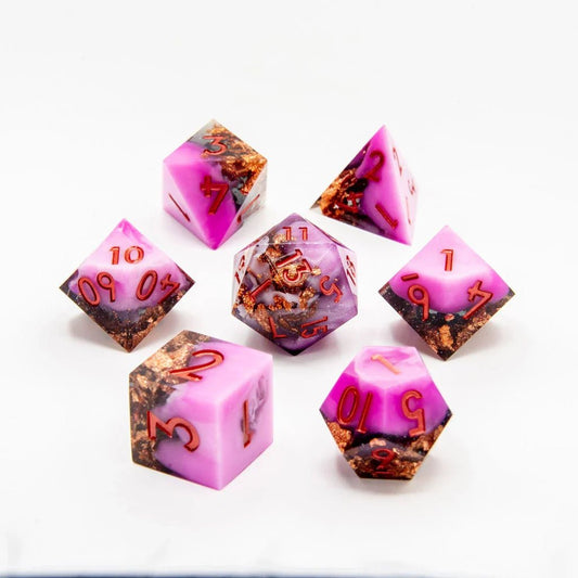 Copper Haze | Sharp Edge Dice | 7 Piece Set - Tabletop Dominion - We Print Miniatures