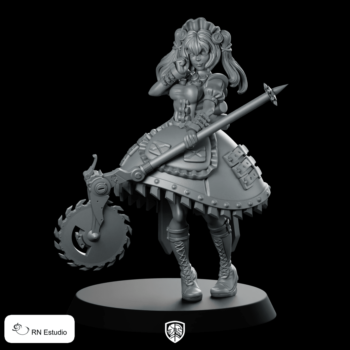 Corin Wickes Miniature Assassin Rogue Polearm Sawblade - RN Estudio - We Print Miniatures