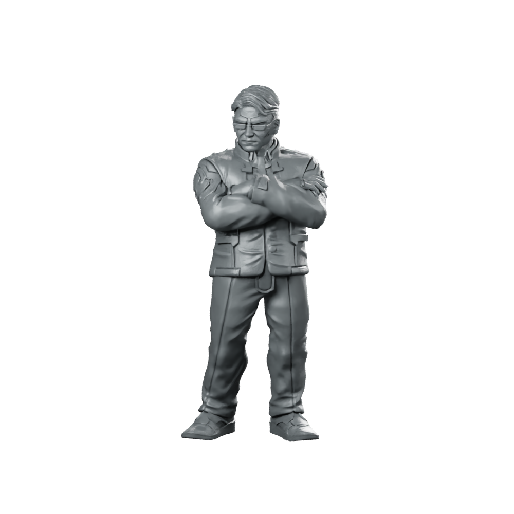 Corporate High Rank Executive Officer Bust Miniature 360 Spin 01