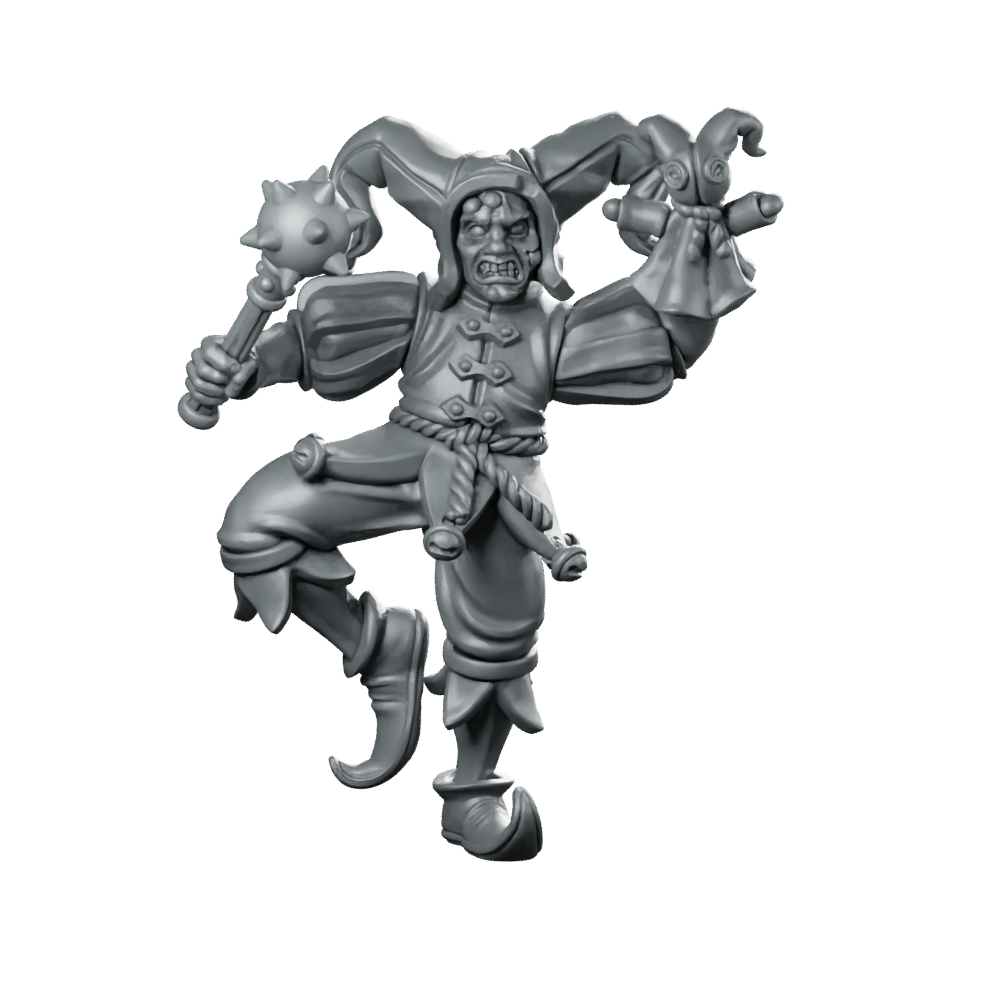 Corrupted Circus 04 Chaos Miniature Evil Clown Jester Miniature 360 Spin 01