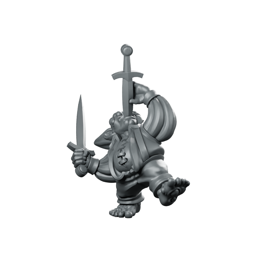 Corrupted Halfling Sword Swallower Miniature Dark Fantasy NPC Miniature 360 Spin 01
