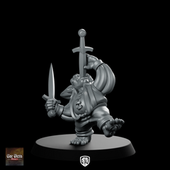 Corrupted Halfling Sword Swallower Miniature Dark Fantasy NPC