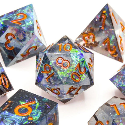 Cosmic Veil | Sharp Edge Dice | 7 Piece Set - Tabletop Dominion - We Print Miniatures