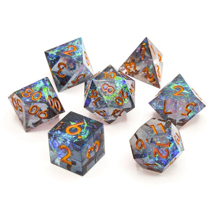 Cosmic Veil | Sharp Edge Dice | 7 Piece Set - Tabletop Dominion - We Print Miniatures