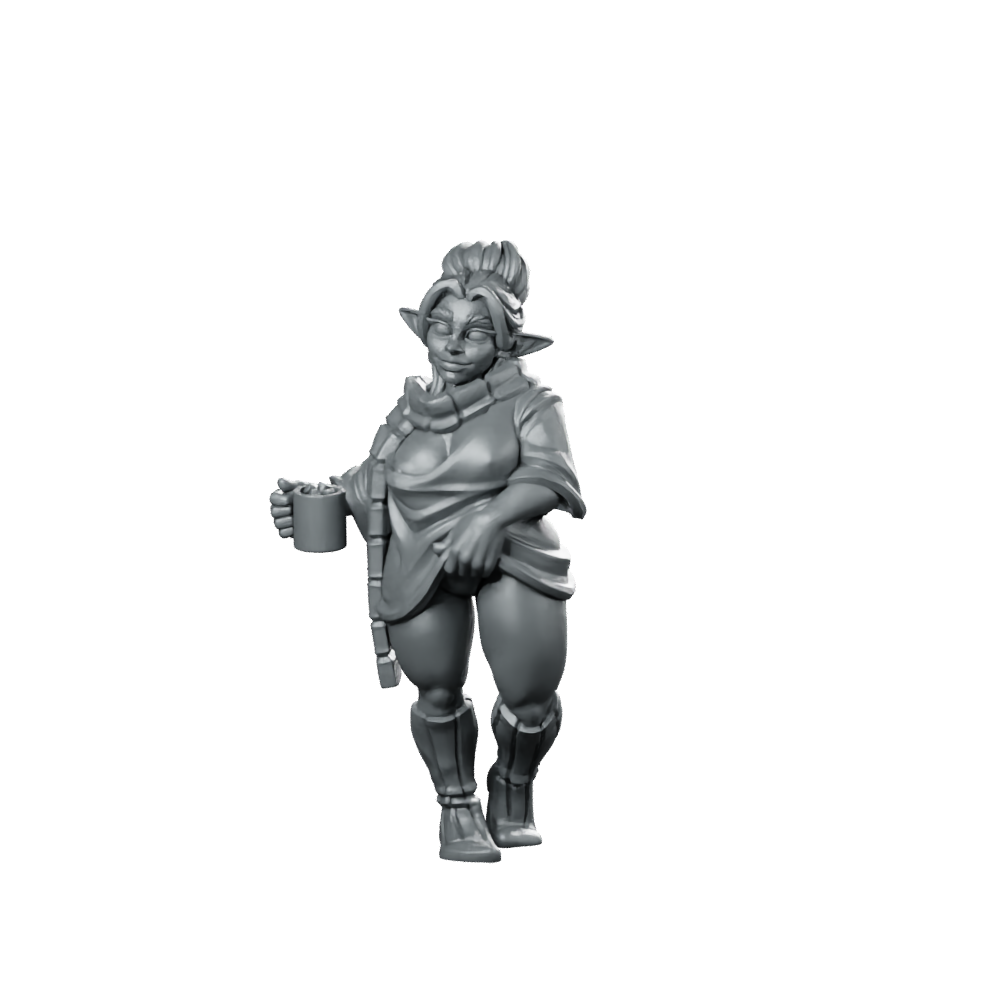 Cosy Bae 32 Mm Miniatures Elf Tavernkeeper Miniature 360 Spin 01