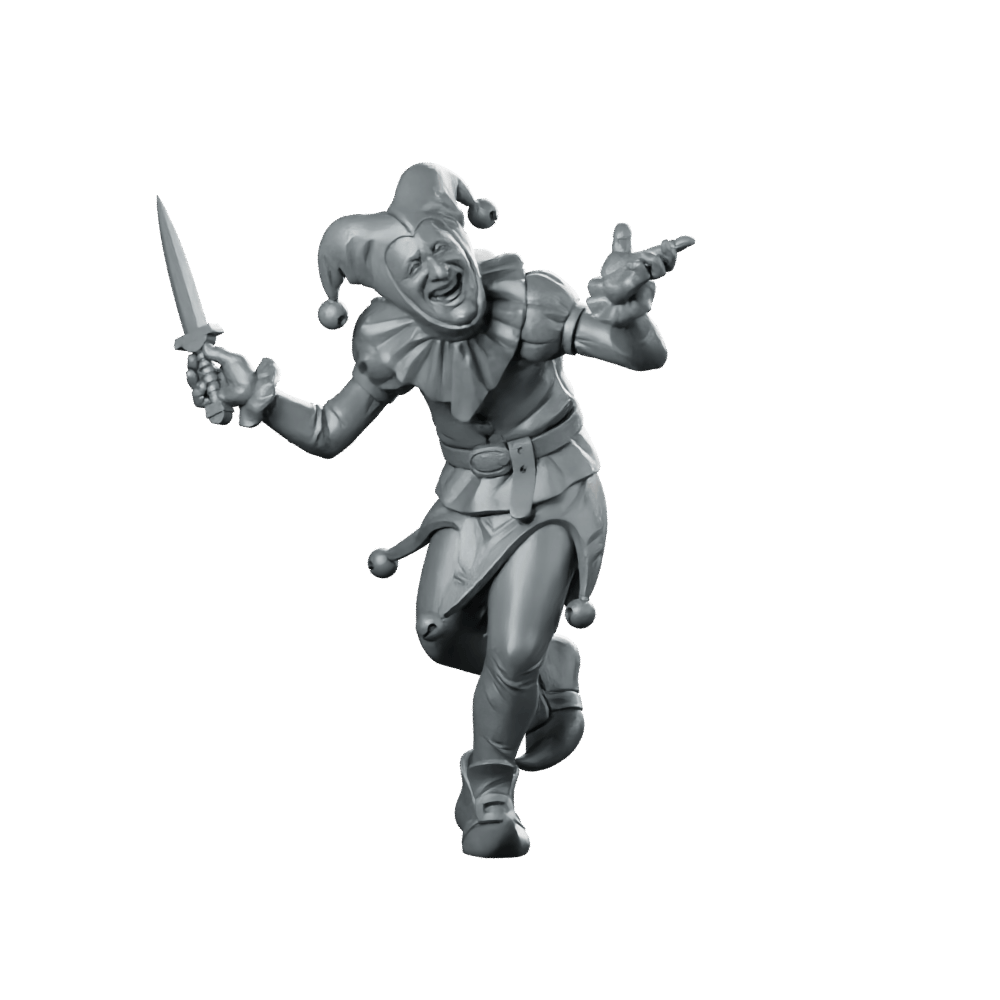 Court Jester Miniature Jester Assassin - CastNPlay - We Print Miniatures