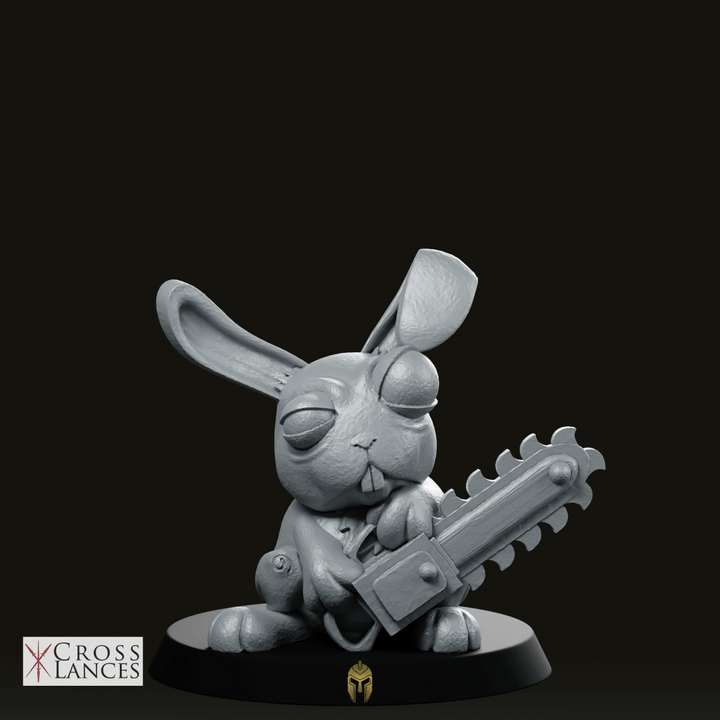 Crazyrabbit Miniature Chainsaw Rabbit Fantasy Tabletop Character