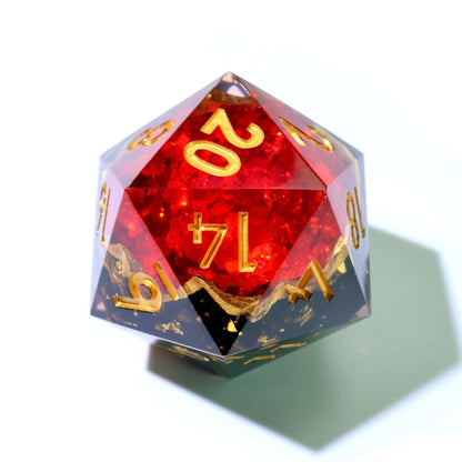 Crimson Abyss | 33mm D20 | Oversized Geode Dice - Tabletop Dominion - We Print Miniatures