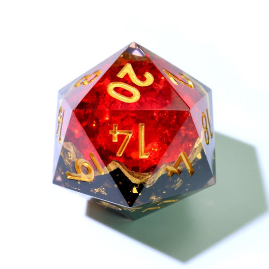 Crimson Abyss | 33mm D20 | Oversized Geode Dice - Tabletop Dominion - We Print Miniatures