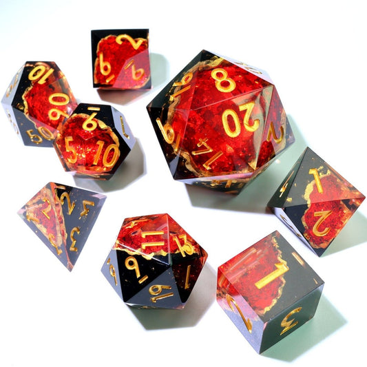 Crimson Abyss | 33mm D20 | Oversized Geode Dice - Tabletop Dominion - We Print Miniatures