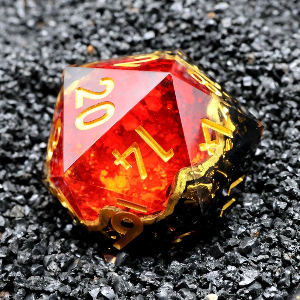 Crimson Abyss | 33mm D20 | Oversized Geode Dice - Tabletop Dominion - We Print Miniatures