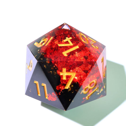 Crimson Abyss | 50mm D20 | Oversized Geode Dice - Tabletop Dominion - We Print Miniatures