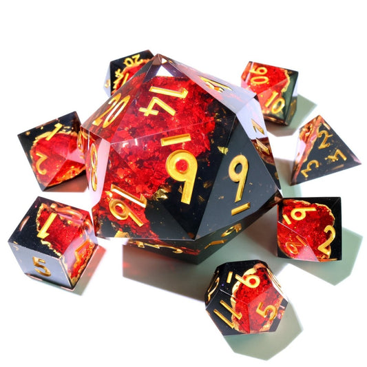 Crimson Abyss | 50mm D20 | Oversized Geode Dice - Tabletop Dominion - We Print Miniatures