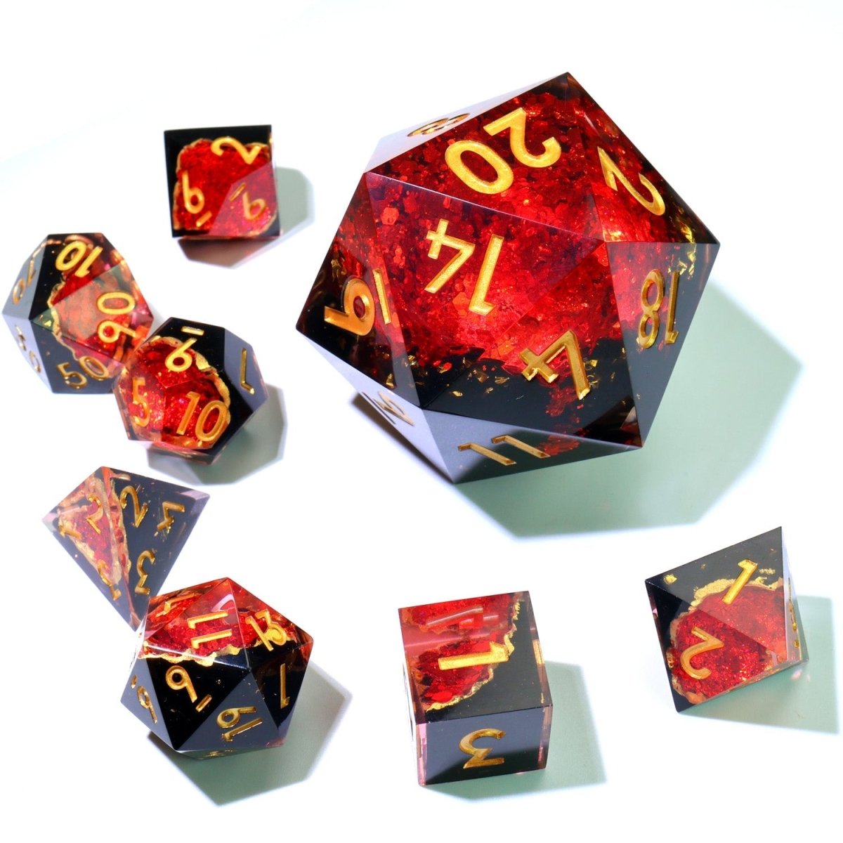 Crimson Abyss | 50mm D20 | Oversized Geode Dice - Tabletop Dominion - We Print Miniatures