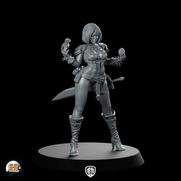 Crimson Miniature Glamour Rogue Sorceress Fantasy Resin - Haito - We Print Miniatures