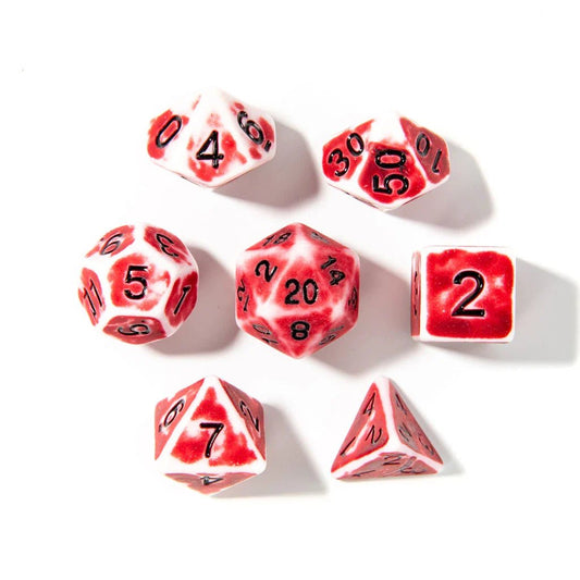 Crimson Relic | Acrylic Dice | 7 Piece Set - Tabletop Dominion - We Print Miniatures