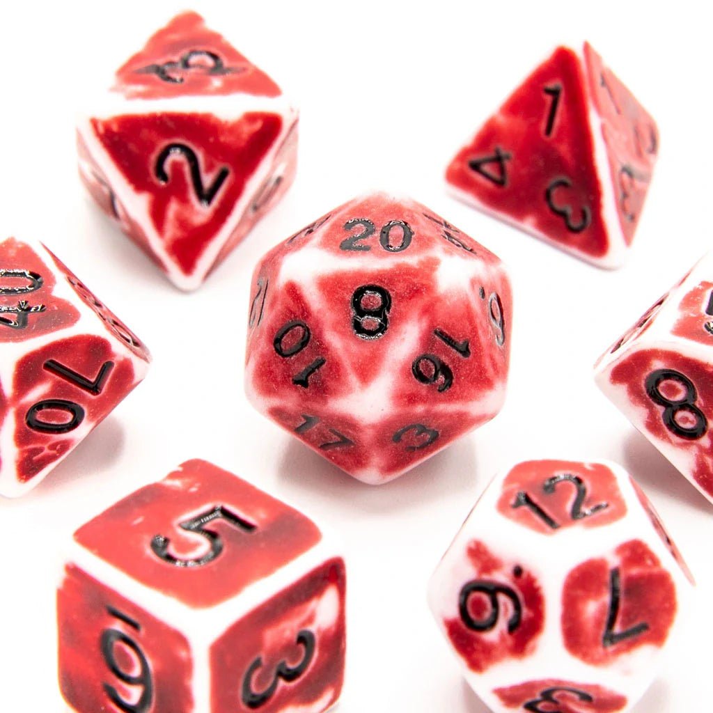 Crimson Relic | Acrylic Dice | 7 Piece Set - Tabletop Dominion - We Print Miniatures