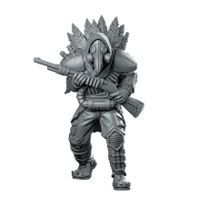 Wasteland CrowEyes Miniature Bounty Hunter Gas Mask Rifle Miniature 360 Spin 01