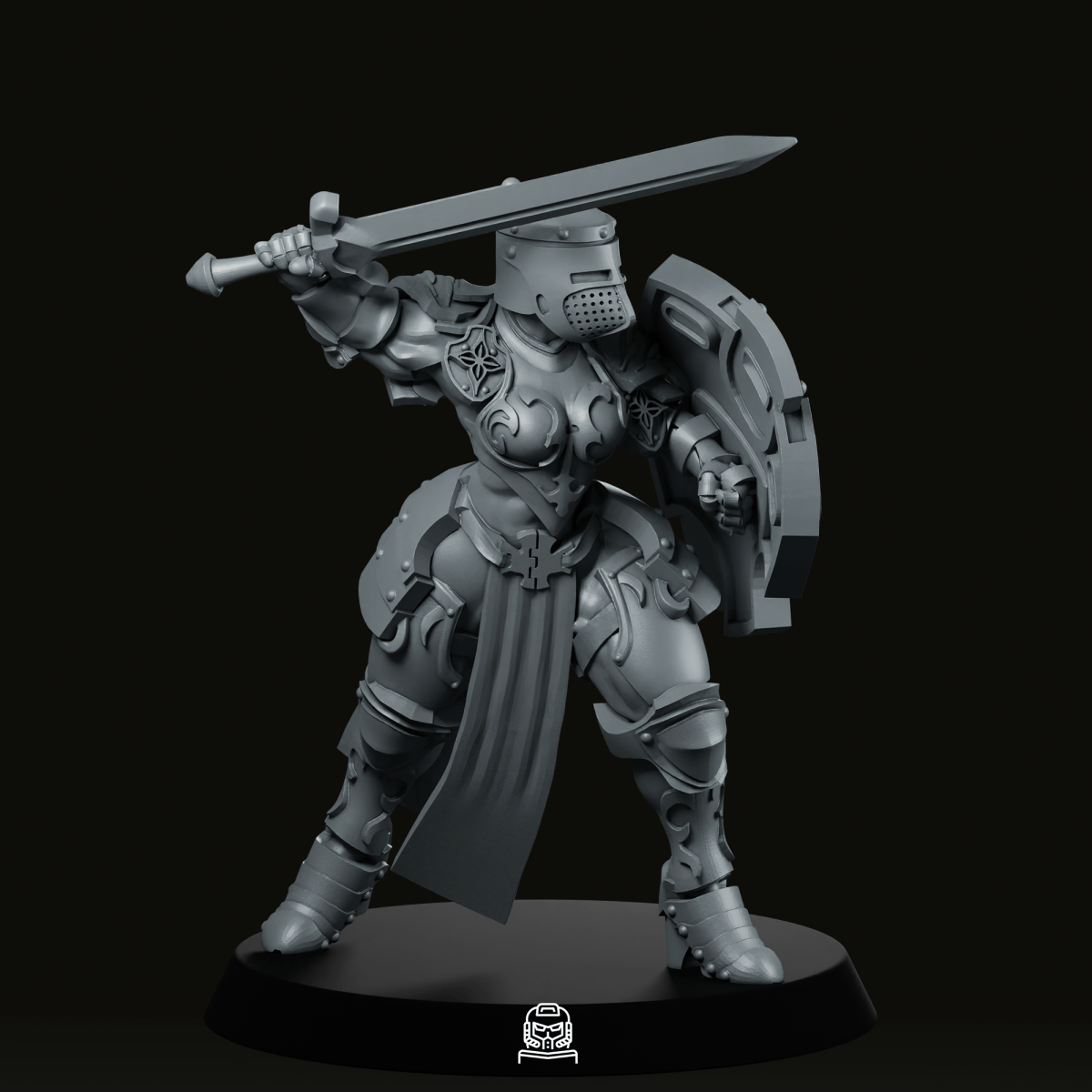 Crusader Pinup 1 Miniature - Across The Realms - We Print Miniatures