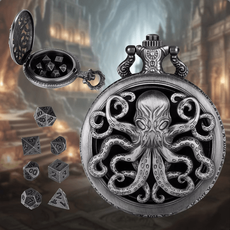 Cthulhu's Grasp | Pocket Watch Case | Ancient Silver - Tabletop Dominion - We Print Miniatures