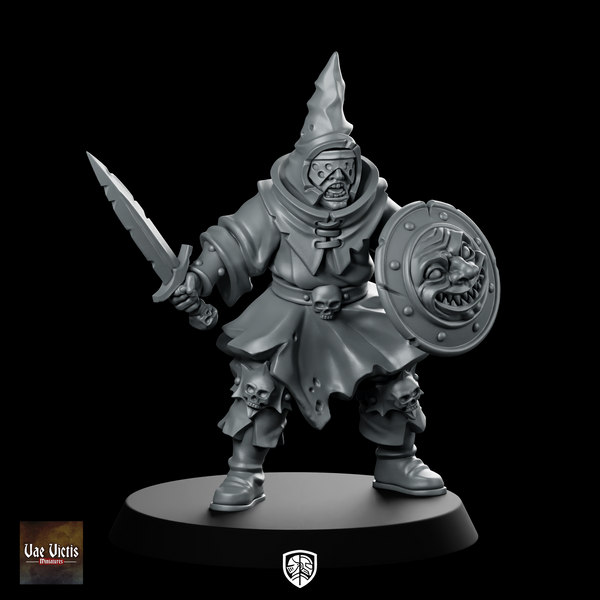 Cultist 01 Chaos Miniature Sword Shield Sentry