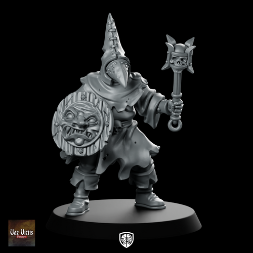 Cultist 02 Chaos Miniature Spiked Mace Shield Zealot