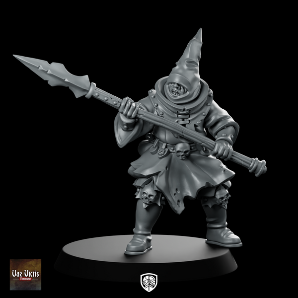 Cultist 04 Chaos Miniature Hooded Spearman Fanatic Zealot
