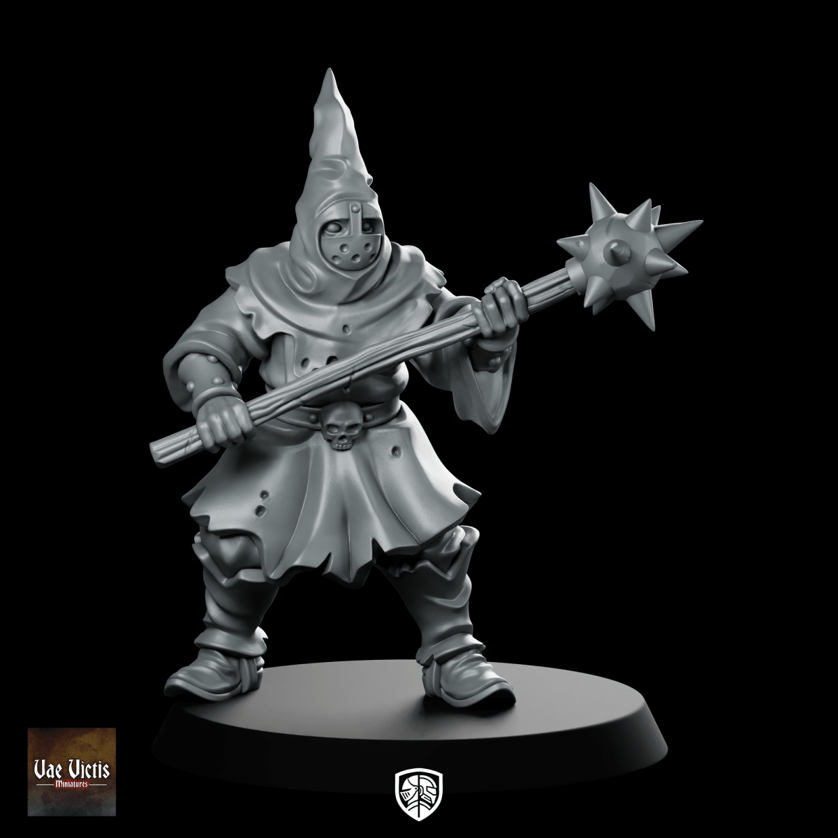 Cultist 05 Chaos Miniature Hooded Spiked Staff - Vae Victis - We Print Miniatures