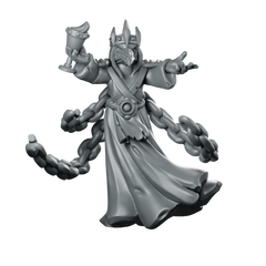 Cultist Caster Miniature Chain Sorcerer Miniature 360 Spin 01