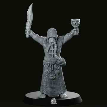 Loopgravencultist Dolk en Beker Miniatuur Ritueel met Kap