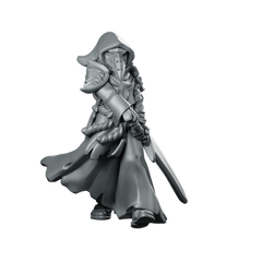 Cultist LongSword Miniature Plague Doctor Assassin Miniature 360 Spin 01