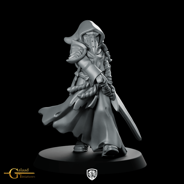 Cultist LongSword Miniature Plague Doctor Assassin - Galaad - We Print Miniatures