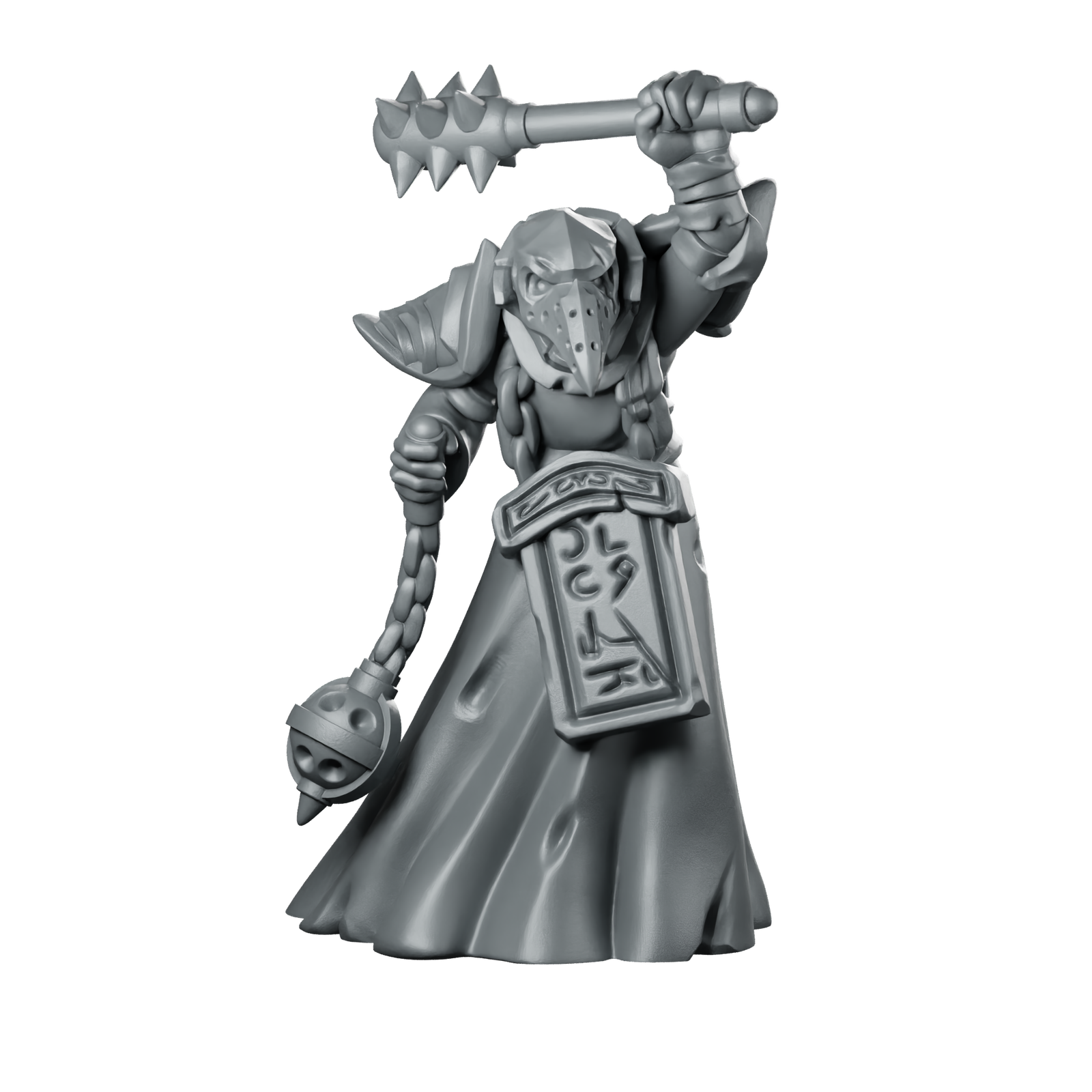 Cultist Stone Miniature Plague Knight Miniature 360 Spin 01