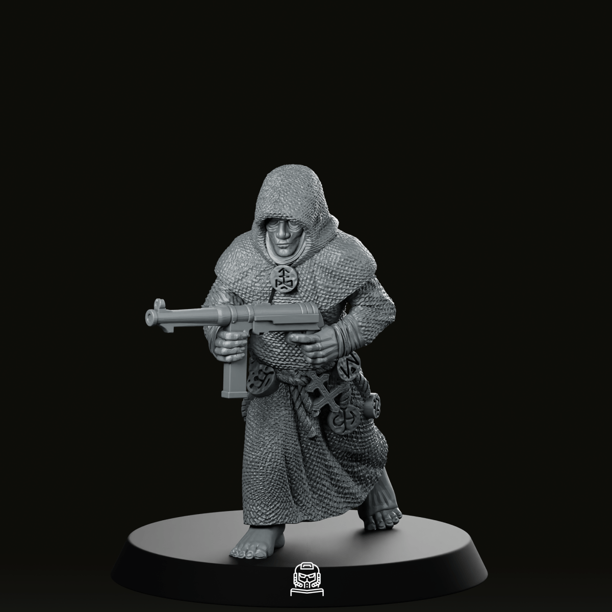 Cultist With Autogun Miniature - Onmioji - We Print Miniatures