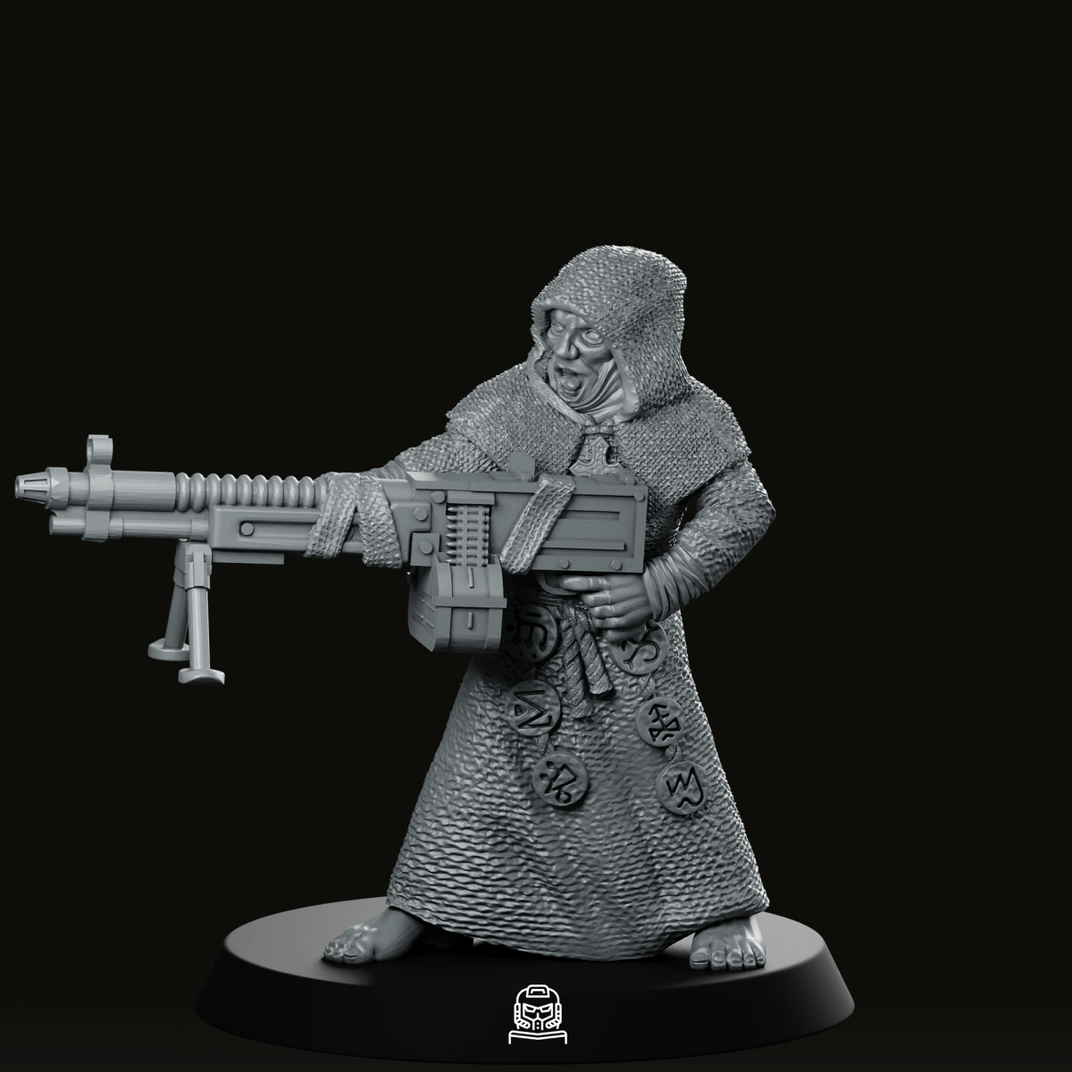 Cultist With Machinegun Miniature - Onmioji - We Print Miniatures
