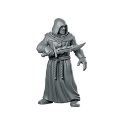 Cultist With Ritual Dagger Miniature Hooded Robed Miniature 360 Spin 01