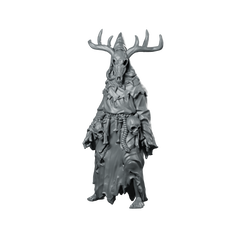 Cultist1 Miniature Antlered Skull Cultist Robed Miniature 360 Spin 01