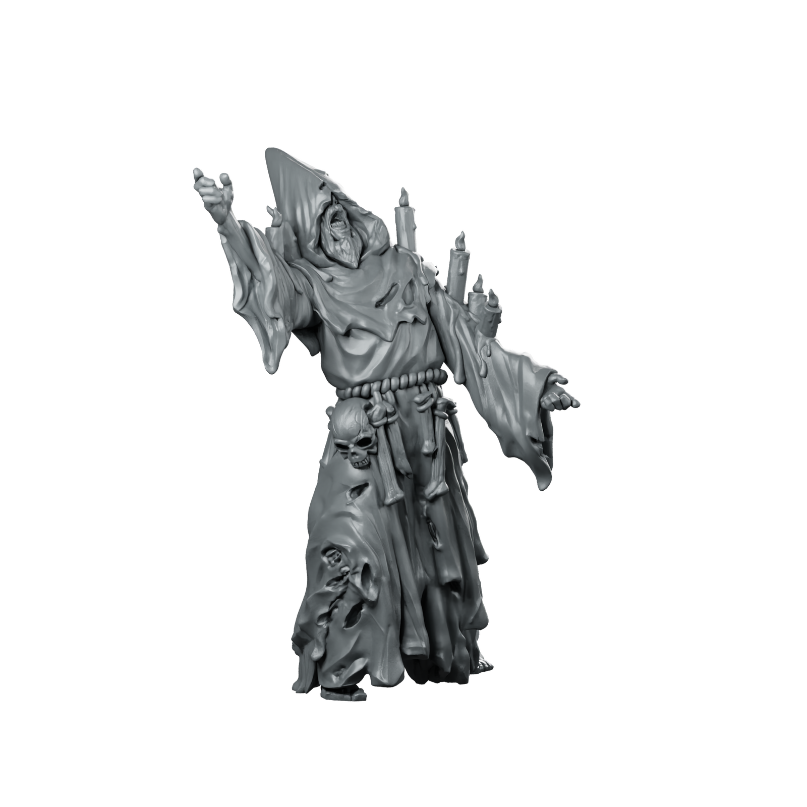 Cultist3 Miniature Undead Necromancer Robed Skeletal Cultist Miniature 360 Spin 01