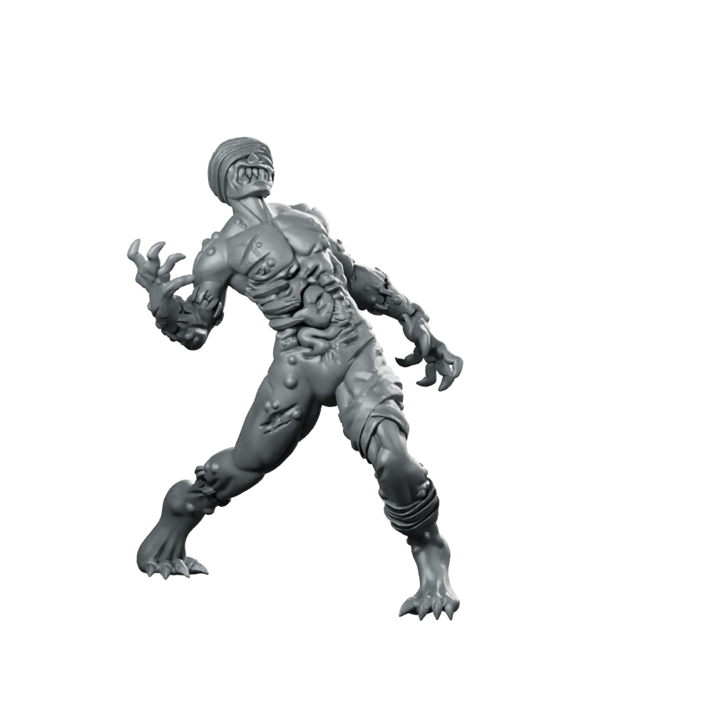 Undead Cursed Zombie C Fantasy Miniatures Resin Horror Miniature 360 Spin 01