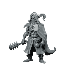 Cut Throat Miniature Masked Mercenary Spiked Mace - Vae Victis - We Print Miniatures