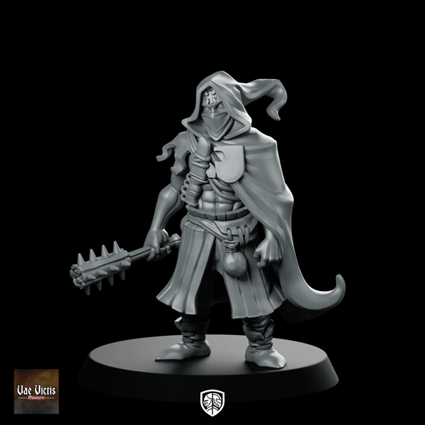 Cut Throat Miniature Masked Mercenary Spiked Mace - Vae Victis - We Print Miniatures