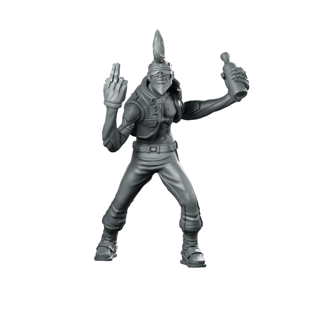 Cyber Crazy Ronron Punk Ganger Cyborg Miniature 360 Spin 01