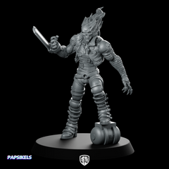Cyber Death Rider Flaming Skull Cyborg