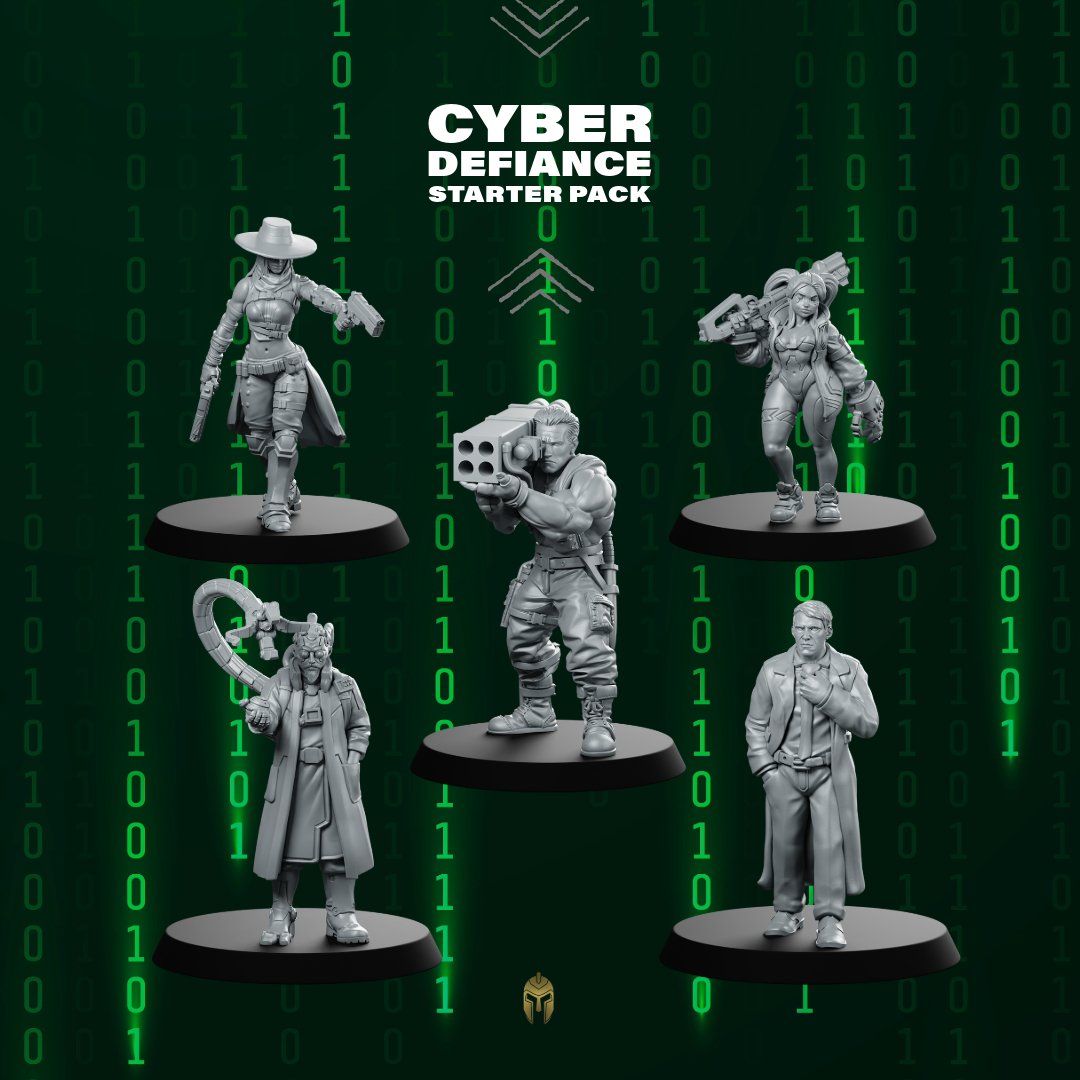 Cyber Defiance Miniature Starter Pack - Papsikels Miniatures - We Print Miniatures