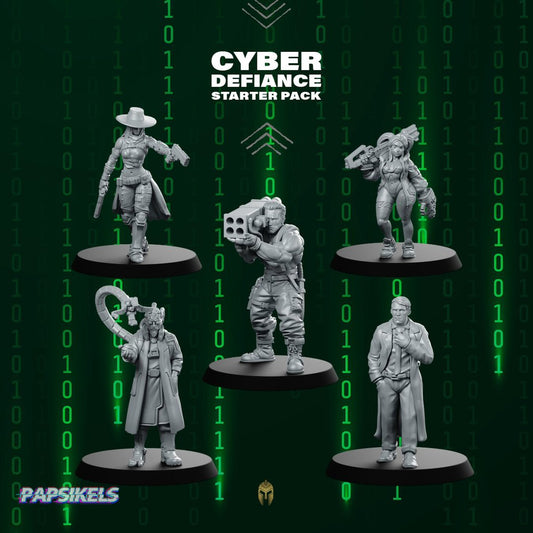 Cyber Defiance Miniature Starter Pack - Papsikels Miniatures - We Print Miniatures