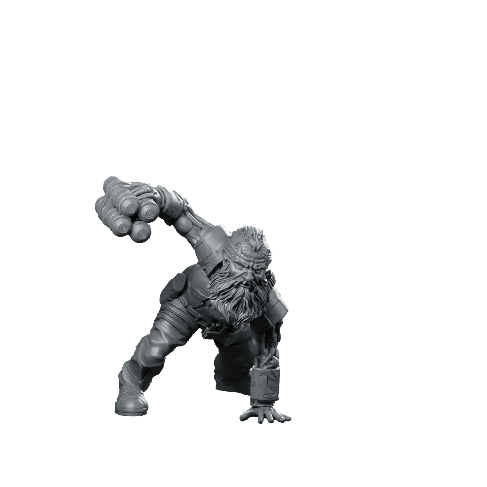 Cyber Dwarf Alchemist 2 Miniature Sci - Fi Chemist - Papsikels Miniatures - We Print Miniatures