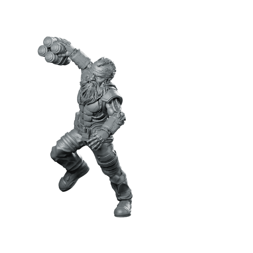 Cyber Dwarf Alchemist 3 Miniature Sci - Fi Chemist - Papsikels Miniatures - We Print Miniatures