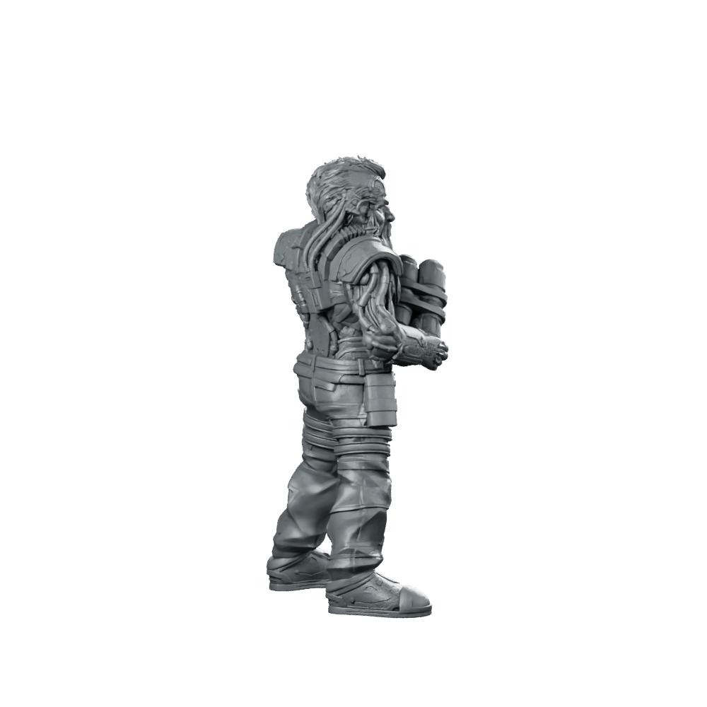 Cyber Dwarf Alchemist Miniature Sci - Fi Chemist - Papsikels Miniatures - We Print Miniatures
