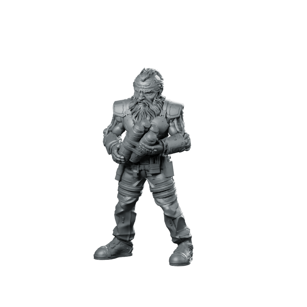 Cyber Dwarf Alchemist Miniature Sci - Fi Chemist - Papsikels Miniatures - We Print Miniatures